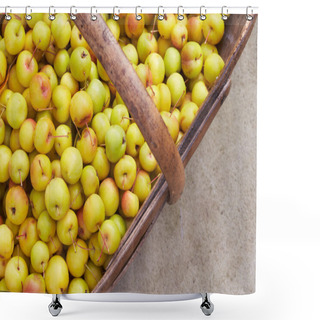 Personality  Crab Apples In Basket Shower Curtains