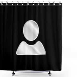 Personality  Black User Shape Silver Plated Metallic Icon Shower Curtains