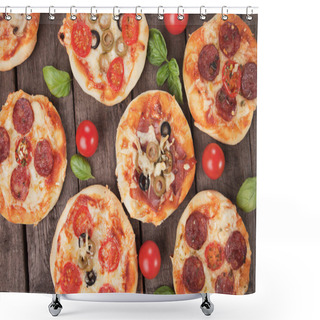 Personality  Mini Pizzas Shower Curtains