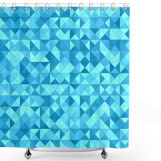 Personality  Light Blue Triangle Mosaic Background Design Shower Curtains