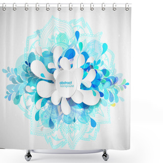 Personality  Abstract Colored Flower Background With Circles And Mandala. Shower Curtains