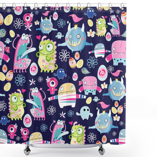 Personality  Bright Texture Of Monsters Shower Curtains