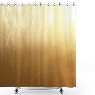 Personality  Glitter Vintage Lights Background. Abstract Gold Background . Defocused Shower Curtains