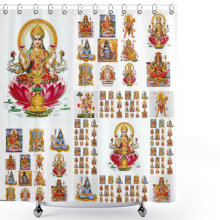 Personality  Hindu Gods Collage Shower Curtains