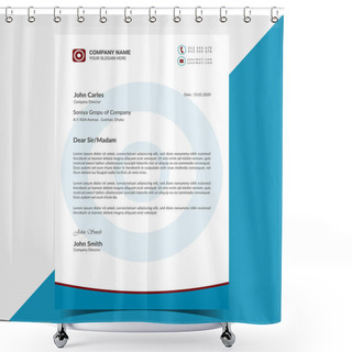 Personality  Unique Clean Business Letterhead Template Vector In Illustrator A4 Size For Company Shower Curtains