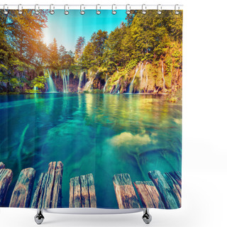 Personality  Plitvice Lakes National Park. Shower Curtains