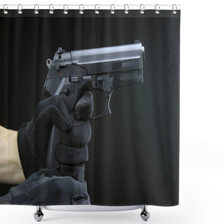 Personality  Hand Gun Shooting Shower Curtains