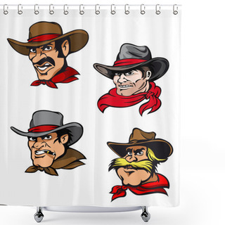 Personality  Cartoon Cowboys Set Shower Curtains