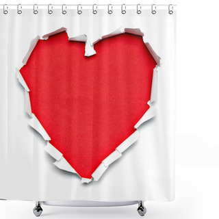 Personality  Paper Hole Ripped Heart Shape Love Shower Curtains