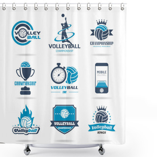 Personality  Volleyball Icon Set - 2 Shower Curtains