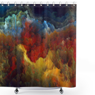 Personality  Forces In Nature 4K Series. Abstract Design Made Of Surreal Colors And Digital Painting On The Subject Of Fiction, Dreams And Imagination Shower Curtains