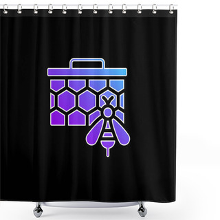 Personality  Bees Blue Gradient Vector Icon Shower Curtains