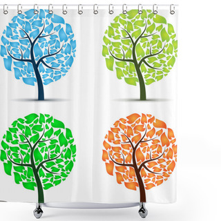 Personality  Seasons Tree Shower Curtains
