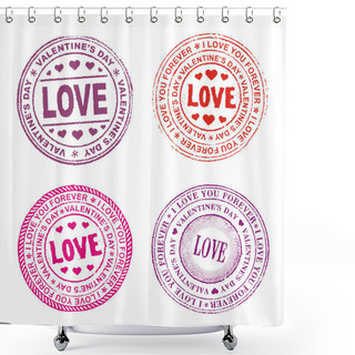 Personality  Love Stamps For Love Letters Shower Curtains