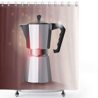 Personality  Cofee Maker, Vector Ilustration Shower Curtains