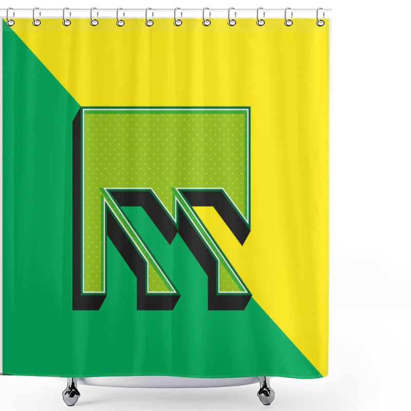 Personality  Brasilia Metro Logo Green and yellow modern 3d vector icon logo shower curtains