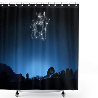 Personality  Zodiac Sign Sagittarius Shower Curtains