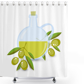 Personality  Icon Of Vector Olive Oil Shower Curtains