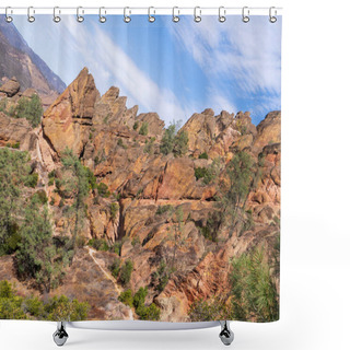 Personality  Summer Hike In Pinnacles National Park, West Coast, California, Sunny Weather, Rocks, Sky, Outdoors Shower Curtains