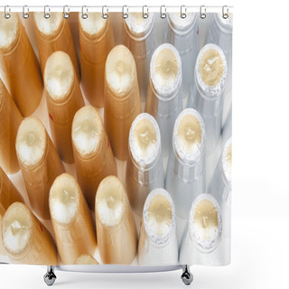 Personality  Capsules For A Champagne Shower Curtains