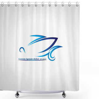 Personality  Sea Water, Ship Logo Shower Curtains