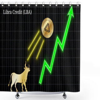 Personality  Bullish Libra Credit (LBA) Cryptocurrency Chart Shower Curtains