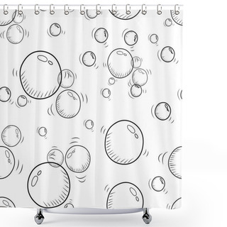Personality  Seamless Repeating Background From Different Sized Bubbles Shower Curtains