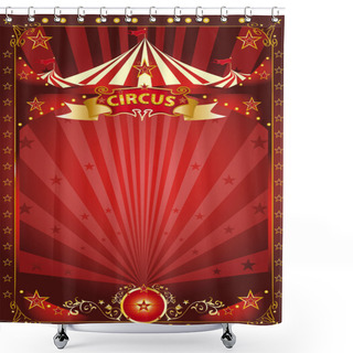 Personality  Fun Red Circus Poster Shower Curtains