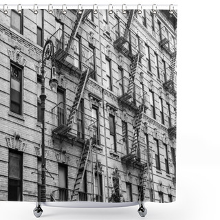 Personality  A Fire Escape Of An Apartment Building In New York City Shower Curtains