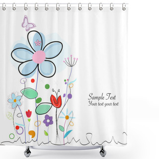 Personality  Floral Abstract Background Vector Greeting Card Shower Curtains