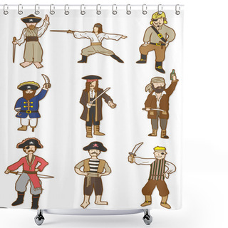 Personality  Cartoon Pirate Icon Shower Curtains