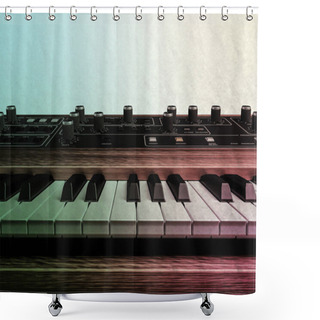 Personality  Vintage Musical Keyboard Shower Curtains