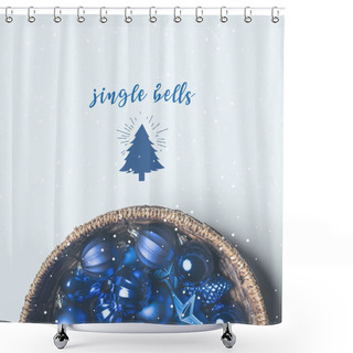 Personality  Christmas Toys In Basket Shower Curtains