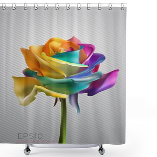 Personality  Beautiful Colorful Rose, Vector Illustration Shower Curtains