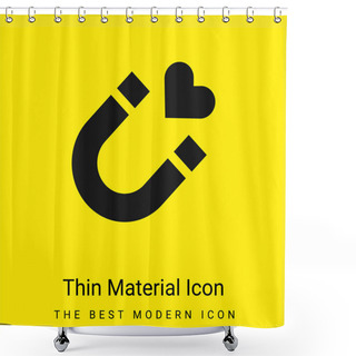 Personality  Attraction Minimal Bright Yellow Material Icon Shower Curtains