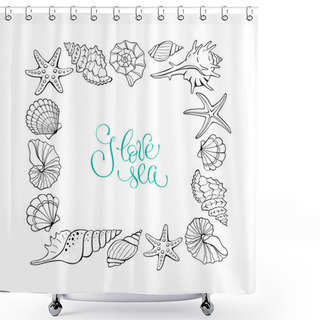 Personality  I Love Sea Poster Shower Curtains