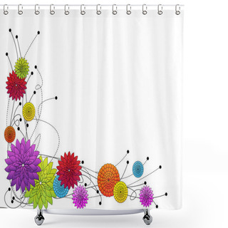 Personality  Floral Border Shower Curtains