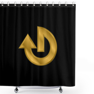 Personality  Arrow Circular Shape Gold Plated Metalic Icon Or Logo Vector Shower Curtains