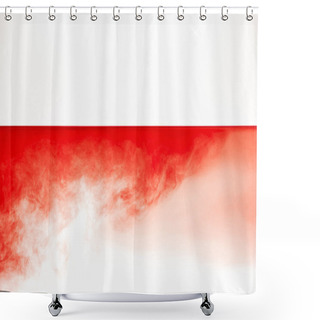 Personality  Abstract Red Cloud In Smooth Calm Liquid Isolated On White Shower Curtains