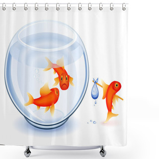 Personality  Goldfish Emancipation Shower Curtains