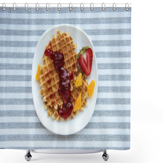 Personality  Fresh Tasty Breakfast With Waffles  Shower Curtains