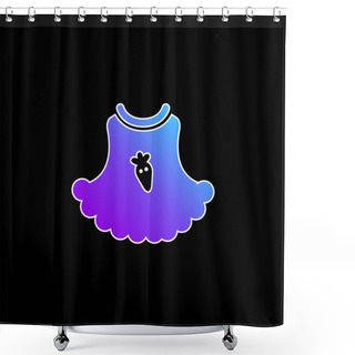 Personality  Baby Dress With A Strawberry Cartoon Illustration Blue Gradient Vector Icon Shower Curtains