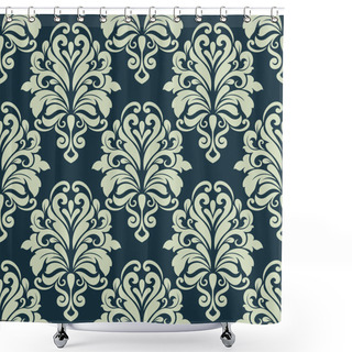Personality  Green Retro Floral Arabesque Seamless Pattern Shower Curtains