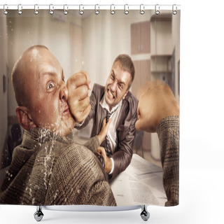 Personality  Business Fight Shower Curtains