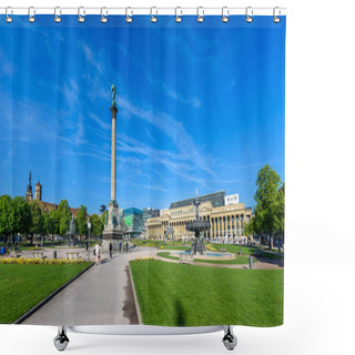 Personality  Schlossplatz (Castle Square) With Fountains In Stuttgart City, Germany Shower Curtains