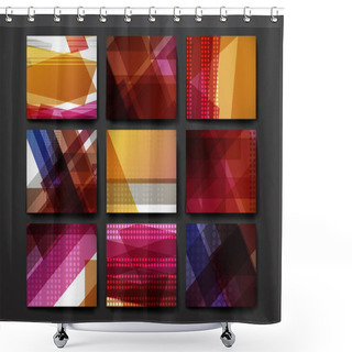 Personality  Banner Templates In Abstract Style Shower Curtains
