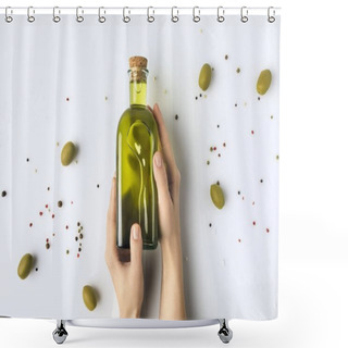 Personality  Bottle Of Olive Oil  Shower Curtains
