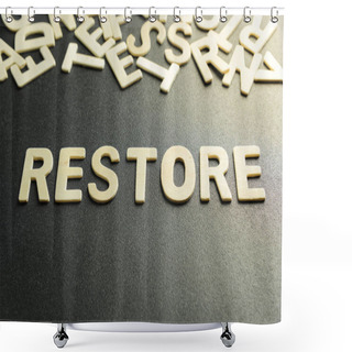 Personality  RESTORE Word Made With Wooden Letter Shower Curtains