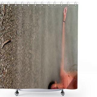 Personality  Portrait Of Handsome Charming Man  Shower Curtains