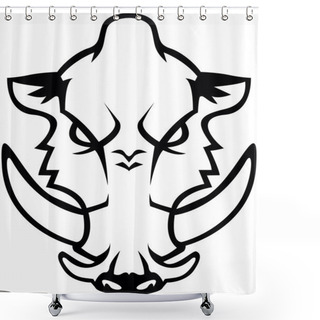 Personality  Wild Boar Illustration Shower Curtains